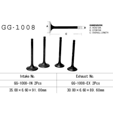 VESRAH intake valve HONDA XL 500R/S '79-'85, FT 500 '82-'83 (PC07) (for 2 engines) (OEM: 14711-429-000) (1pc.) (MADE IN JAP
