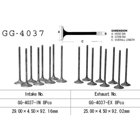 VESRAH intake valve KAWASAKI ZX 9R '94-97, ZXR 750L '94-95' (OEM: 12004-1112) (1pc.) (MADE IN JAPAN)