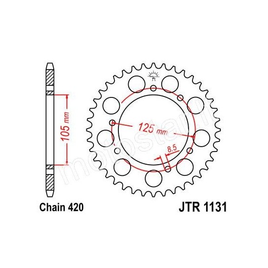Minarelli AM6 / Derbi rear drive sprocket