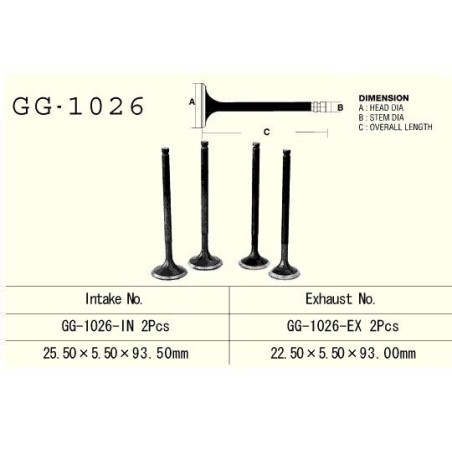 ENGINE VALVE VESRAH 250 / 300 CCM HONDA TRX250X TRX300EX TRX300X