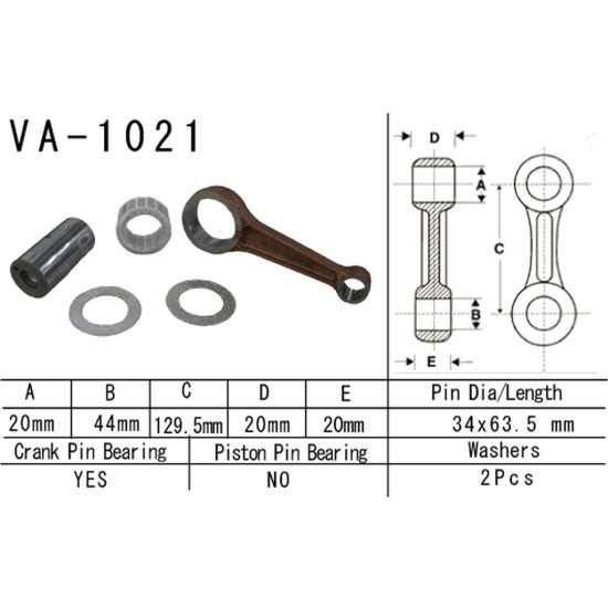VESRAH connecting rod HONDA TRX500 FE/FM/TM '05-'11 (FOURTRAX, FOREMAN) (VA1021) (MADE IN JAPAN)