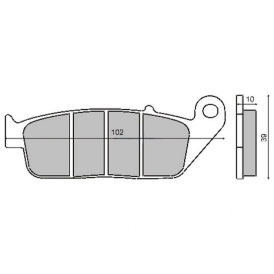 NON-HOMOLOGATED ORGANIC FRONT BRAKE PADS KYMCO X-CITING 250-500CC 2005