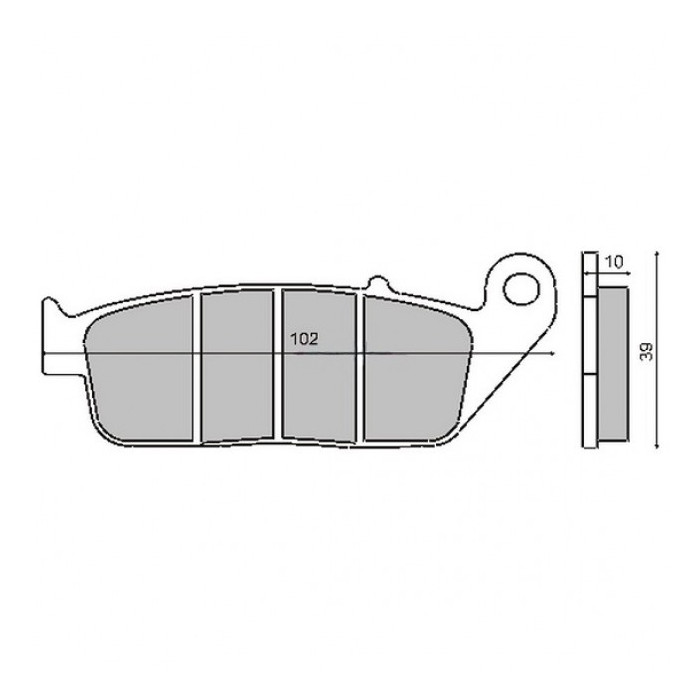 NON-HOMOLOGATED ORGANIC FRONT BRAKE PADS KYMCO X-CITING 250-500CC 2005
