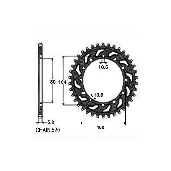 REAR STEEL SPROCKET SUNR1-3356-46
