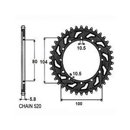REAR STEEL SPROCKET SUNR1-3356-46