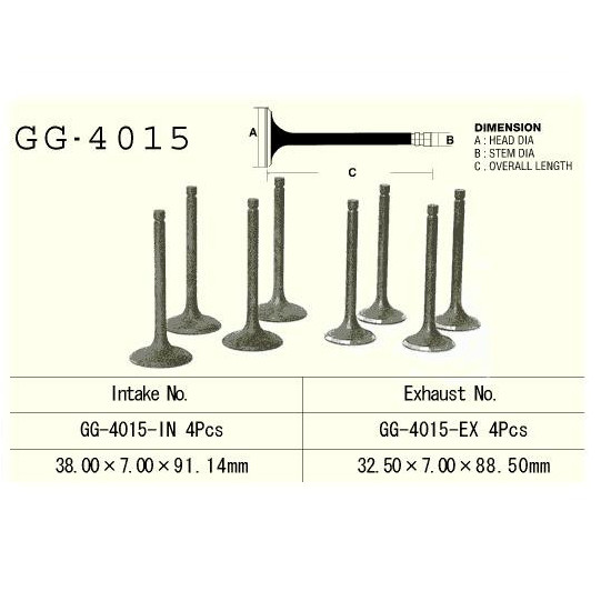 ENGINE VALVE VESRAH 1100 CCM KAWASAKI ZN1100 ZX1100