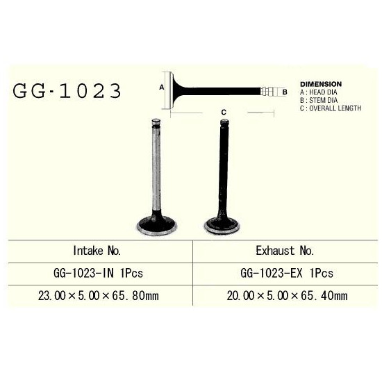 ENGINE VALVE VESRAH 70 / 90 CCM HONDA CRF70 XR70 TRX90