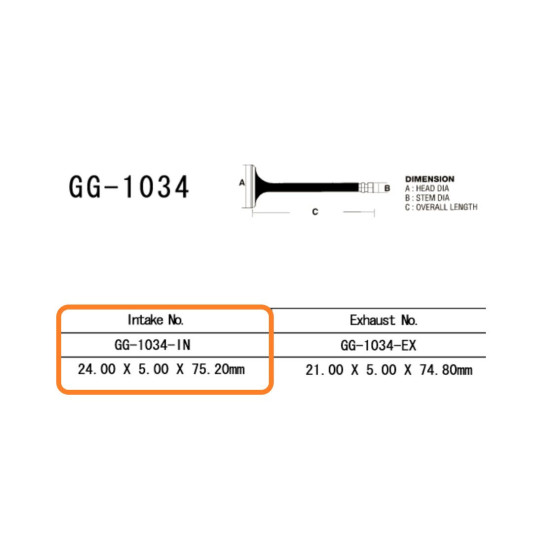 ENGINE VALVE VESRAH 600 CCMM HONDA CBE600F 1987-1990