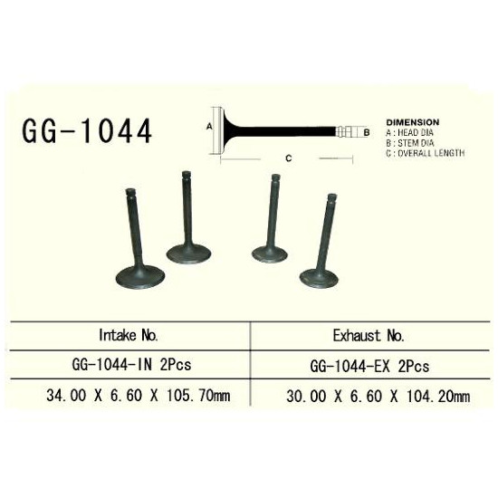 ENGINE VALVE VESRAH 600 CCM HONDA XL600R 1985-1987