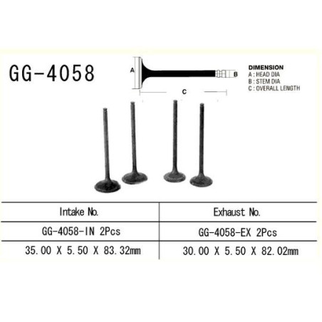 ENGINE VALVE VESRAH 450 CCM KAWASAKI KLX450R 2007-2009