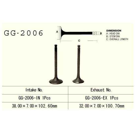 ENGINE VALVE VESRAH 250 / 350 CCM YAMAHA SR250 YFM350ER YFM350U
