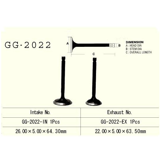ENGINE VALVE VESRAH 125 CCM YAMAHA YFA1 XC125 YFM125G GRIZZLY YFM125R