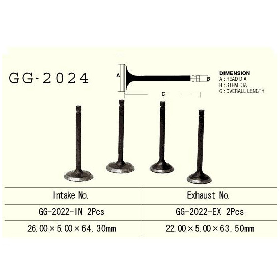 ENGINE VALVE VESRAH 250 CCM YAMAHA XV250 VIRAGO 250 1995-2002.