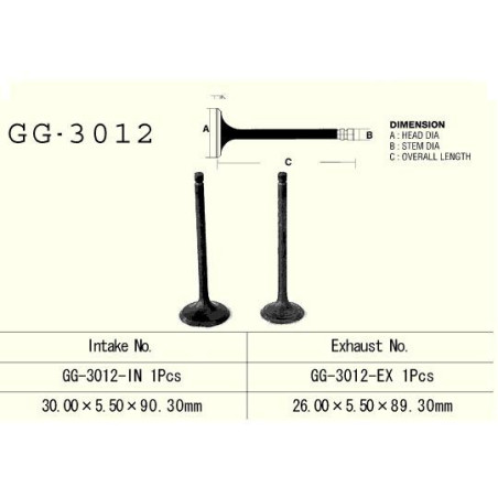 ENGINE VALVE VESRAH 100 / 125 CCM SUZUKI DR100 ALT125 DR125 FL125SDW GN125