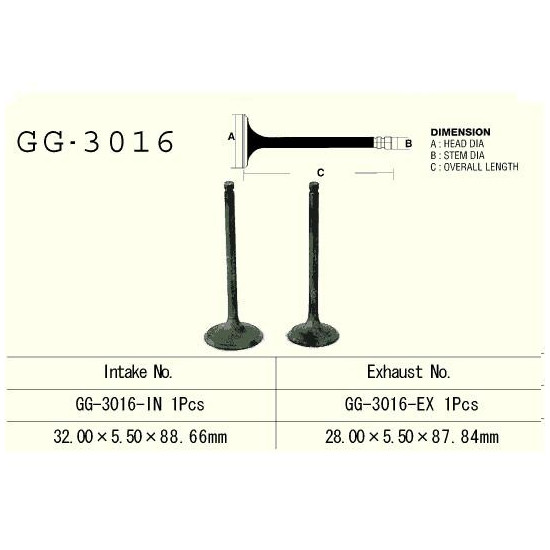 ENGINE VALVE VESRAH 230 / 250 CCM SUZUKI LT230E LT-F250 LT-Z250