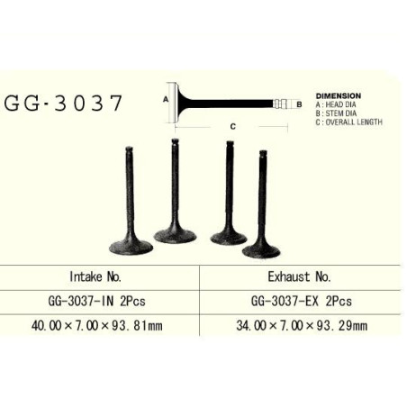ENGINE VALVE VESRAH 750 CCM SUZUKI GSX-R750 1996-1999