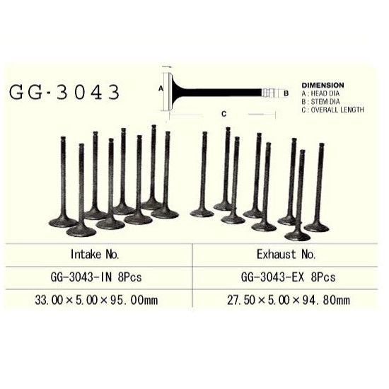 ENGINE VALVE VESRAH 1300 CCM SUZUKI GSX1300R GSX1300RZ HAYABUSA