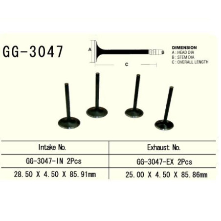 ENGINE VALVE VESRAH 250 CCM SUZUKI DR-250Z 2001-2007