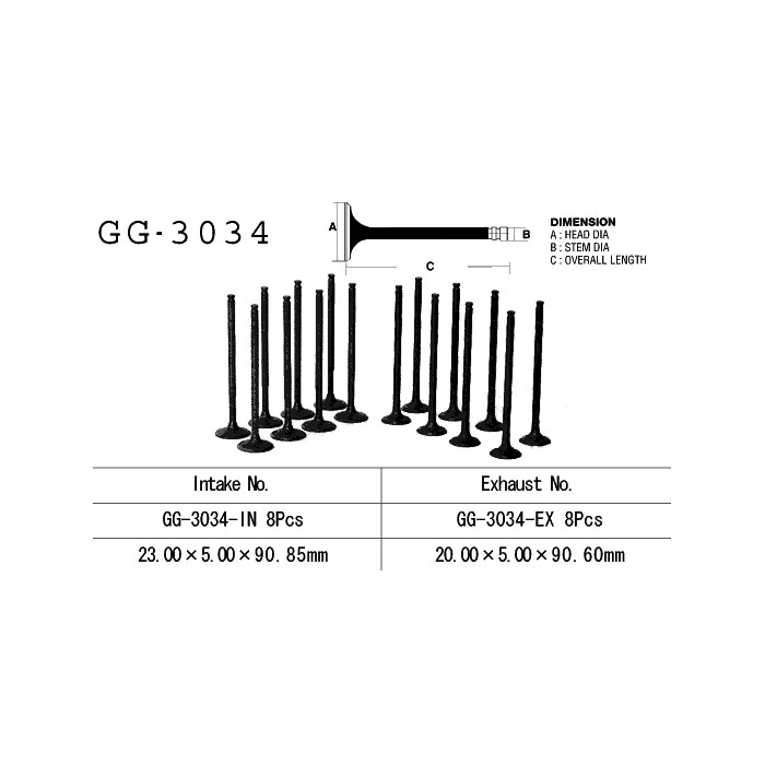 VESRAH intake valve SUZUKI GSX 600F '92-97' (OEM: 12911-19E00) (1pc.) (MADE IN JAPAN)