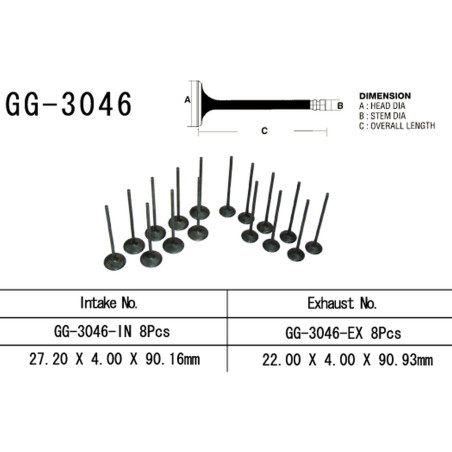 VESRAH įsiurbimo vožtuvas SUZUKI GSXR 600 '01-03' (OEM: 12911-39F00) (1vnt.) (MADE IN JAPAN)
