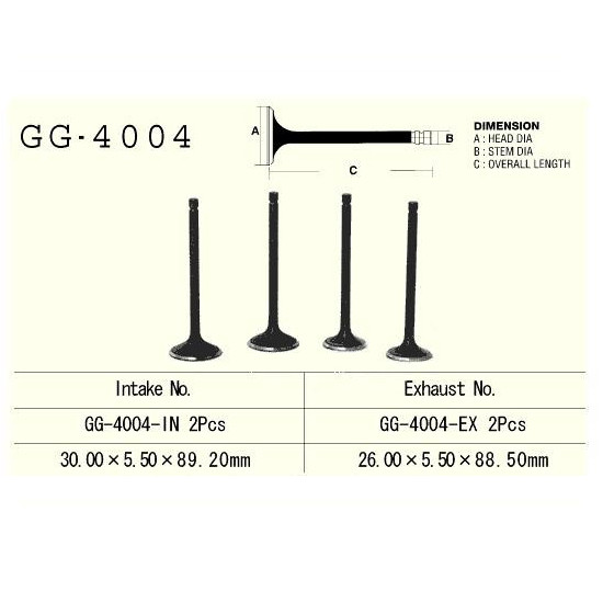 ENGINE VALVE VESRAH 250 / 300 CCM KAWASAKI KZ250 KZ305 CSR LTD