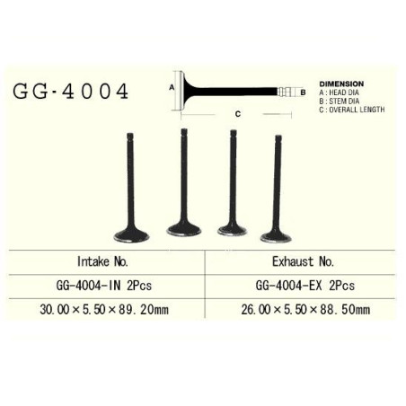 ENGINE VALVE VESRAH 250 / 300 CCM KAWASAKI KZ250 KZ305 CSR LTD