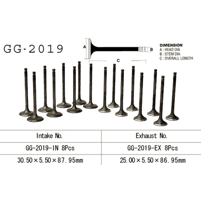 VESRAH intake valve YAMAHA V-MAX 1200 '85-'07 (OEM: 1FK-12111-00,1FK-12111-01) (1pc.) (MADE IN JAPAN)