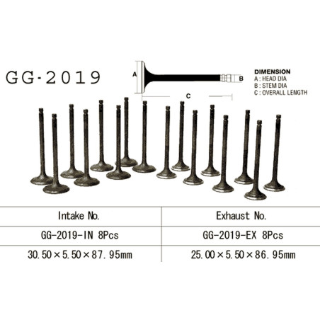 VESRAH intake valve YAMAHA V-MAX 1200 '85-'07 (OEM: 1FK-12111-00,1FK-12111-01) (1pc.) (MADE IN JAPAN)