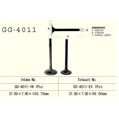 ENGINE VALVE VESRAH 200 / 250 / 300 CCM KAWASAKI KLT200 KLT250 KLF300