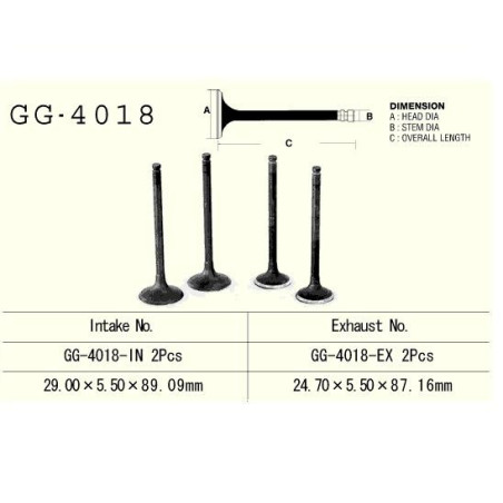 ENGINE VALVE VESRAH 250 / 500 CCM KAWASAKI KLR250 KSF250 MOJAVE