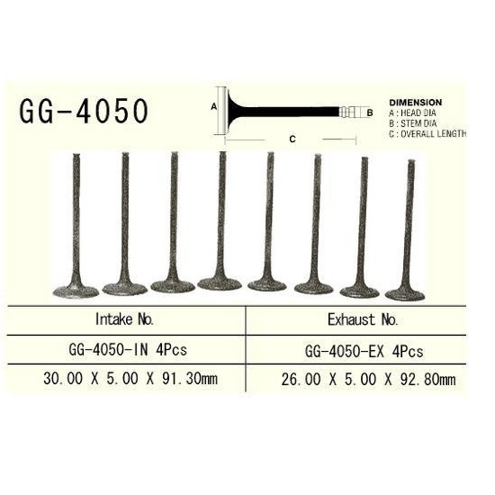 ENGINE VALVE VESRAH 650 / 700 / 750 CCM KAWASAKI KVF650 KVF750 KVF750L KRF750F
