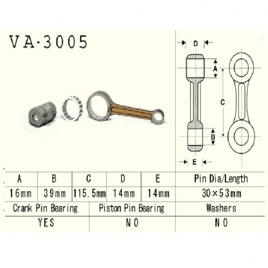 Connecting rod SUZUKI LTF250 OZARK 02-14R. QUADRUNER 87-02R.