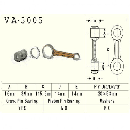 Connecting rod SUZUKI LTF250 OZARK 02-14R. QUADRUNER 87-02R.