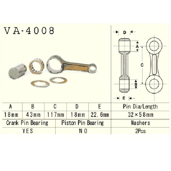 Connecting rod KAWASAKI KLF300 89-05R