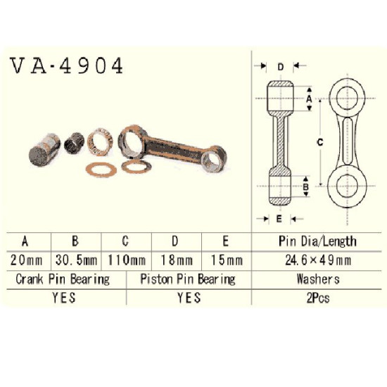 Connecting rod KAWASAKI JS550 550SX 91-95