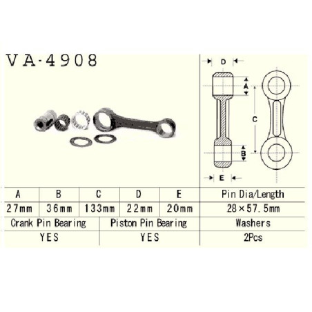 Connecting rod KAWASAKI JH750 JS750 JT 750 95-98