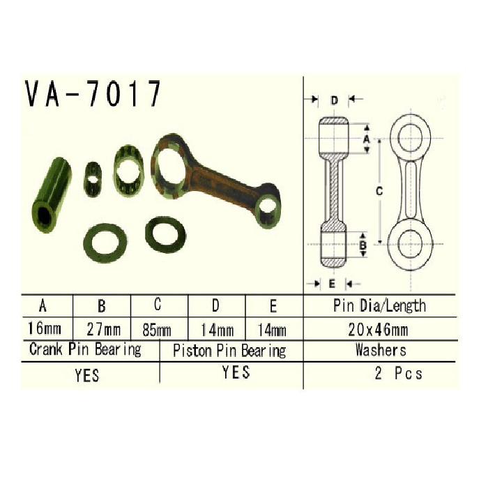 Connecting rod KAWASAKI KX60 99-03 / KX65 00-18R