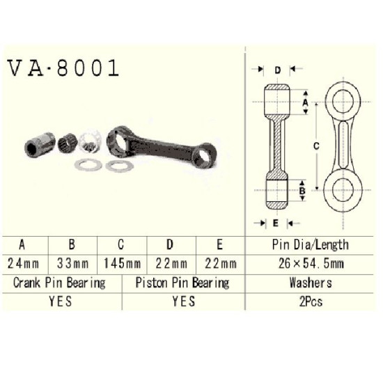 Connecting rod KAWASAKI KX500 83-04R