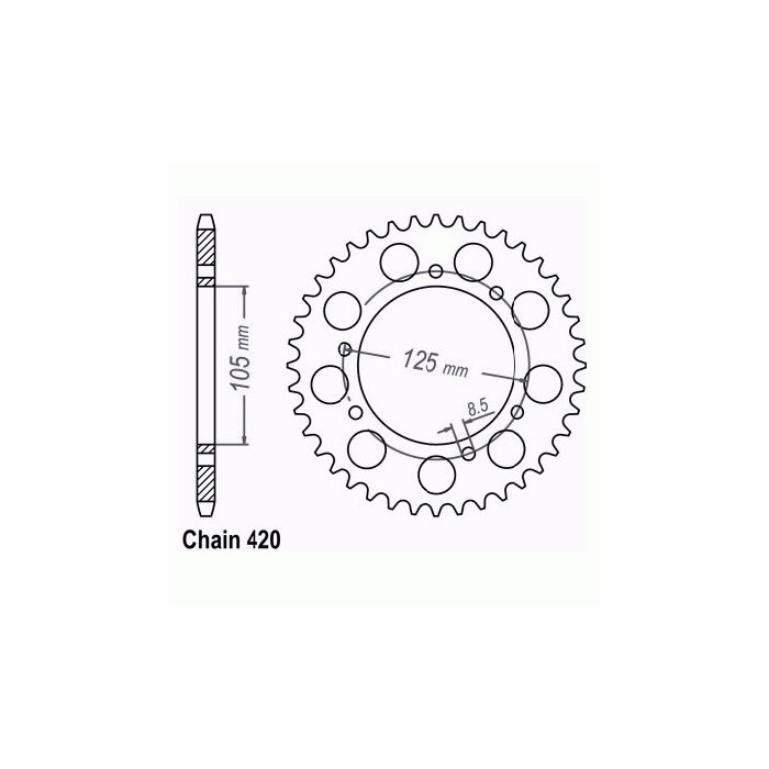 REAR SPROCKET STEEL SUNR1-1446-53