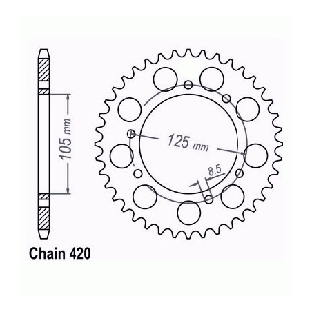REAR SPROCKET STEEL SUNR1-1446-53