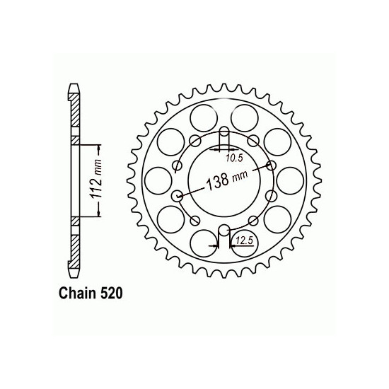 REAR SPROCKET STEEL SUNR1-3485-43