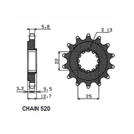 DRIVE SPROCKET SUNF3A2-14