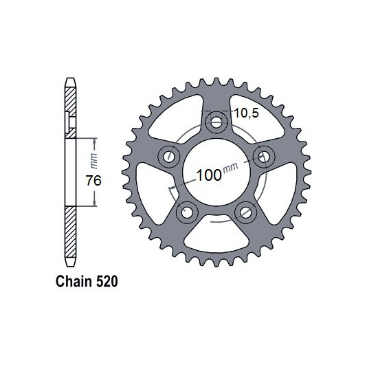 ALUMINUM REAR SPROCKET SUNR5-3216-49