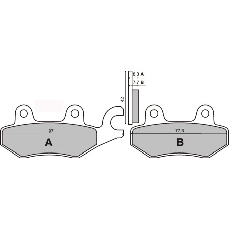 ORGANIC FRONT BRAKE PADS YAMAHA TZR 50-125CC