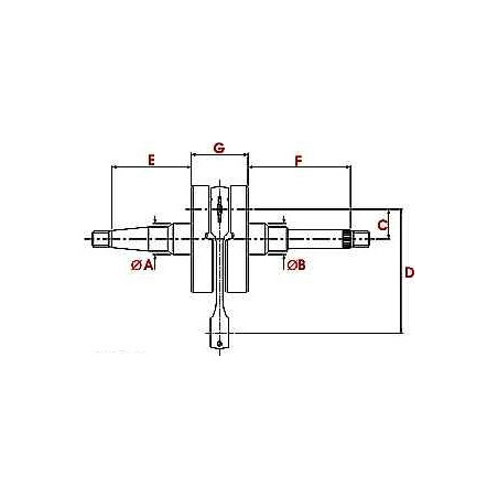 CRANKSHAFT TOP RACING STANDARD 4T 125 CCM YAMAHA X-CITY X-MAX