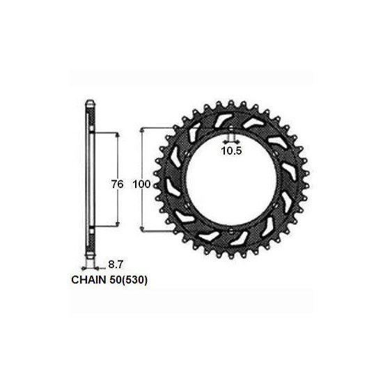 REAR SPROCKET, STEEL SUNR1-5226-48