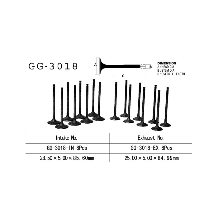 VESRAH intake valve SUZUKI GSF 1200 BANDIT '97-02' GSXR 1100 '86-90' GSX 1100 F/G 88-93 (OEM-12911-06B02) (1pc.) (MADE IN