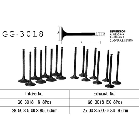 VESRAH įsiurbimo vožtuvas SUZUKI GSF 1200 BANDIT '97-02' GSXR 1100 '86-90' GSX 1100 F/G 88-93 (OEM-12911-06B02) (1vnt.) (MADE IN