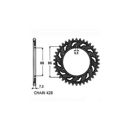 REAR SPROCKET STEEL SUNR1-2153-42