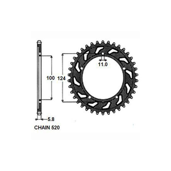REAR SPROCKET STEEL SUNR1-3437-46